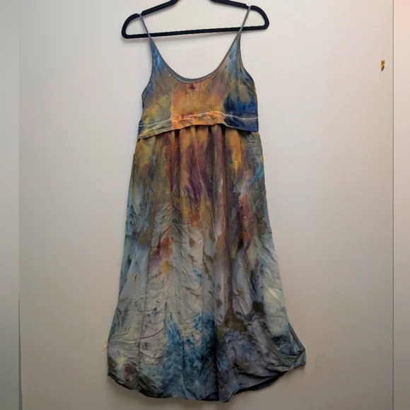 Wilfred 100% Silk Dress Custom Ice dye Dresd - Picture 6 of 6